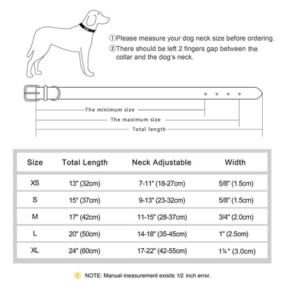Personalized PU Leather Dog Collar Soft Padded Dog Collars Free Custom Pet ID Name Necklace for Small Medium Large Dogs Pitbull