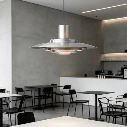 UFO shape Pendant Light Silver Aluminum Multi-level Chandelier Creative Dining Table Bar Desk Lamp Home Decorative Lights