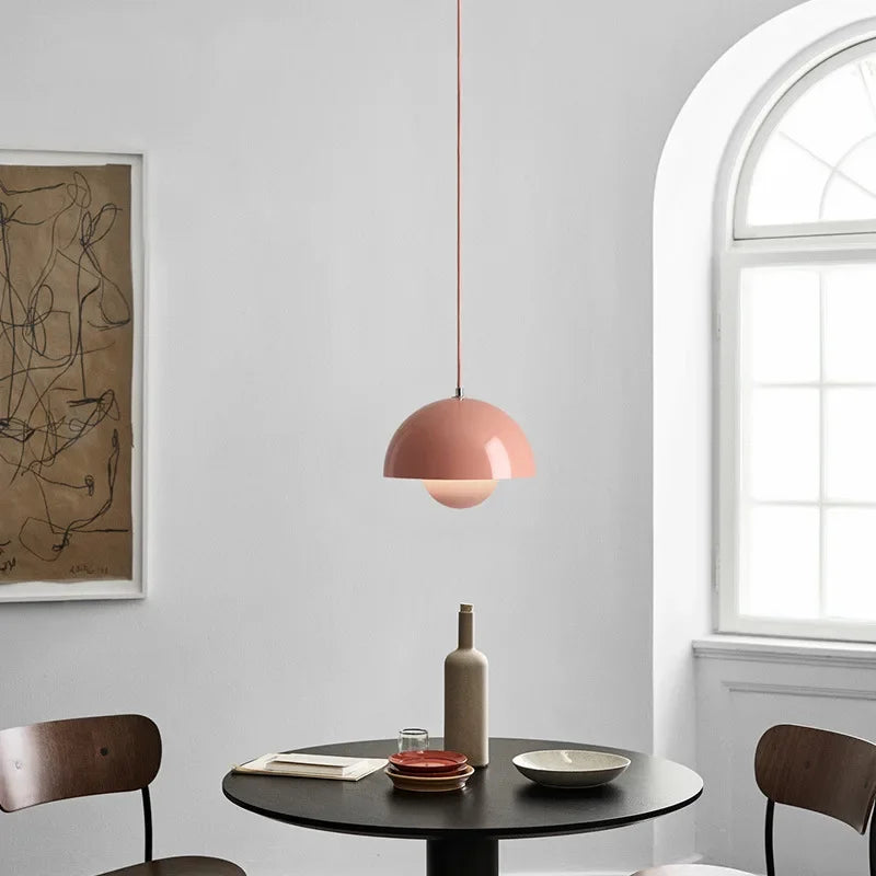 Nordic Minimalist 23cm Pendant Lights Modern Restaurant LED Chandelier E27 Bedroom Study Kitchen Island Home Decoration Gloss