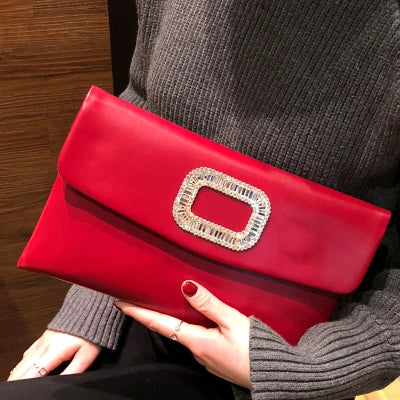 Women Clutch Luxury Party Diamond Ladies Evening Bag Female Shoulder Bag Lady Envelope Crossbody Bag Ladies Clutches Bolsas Red