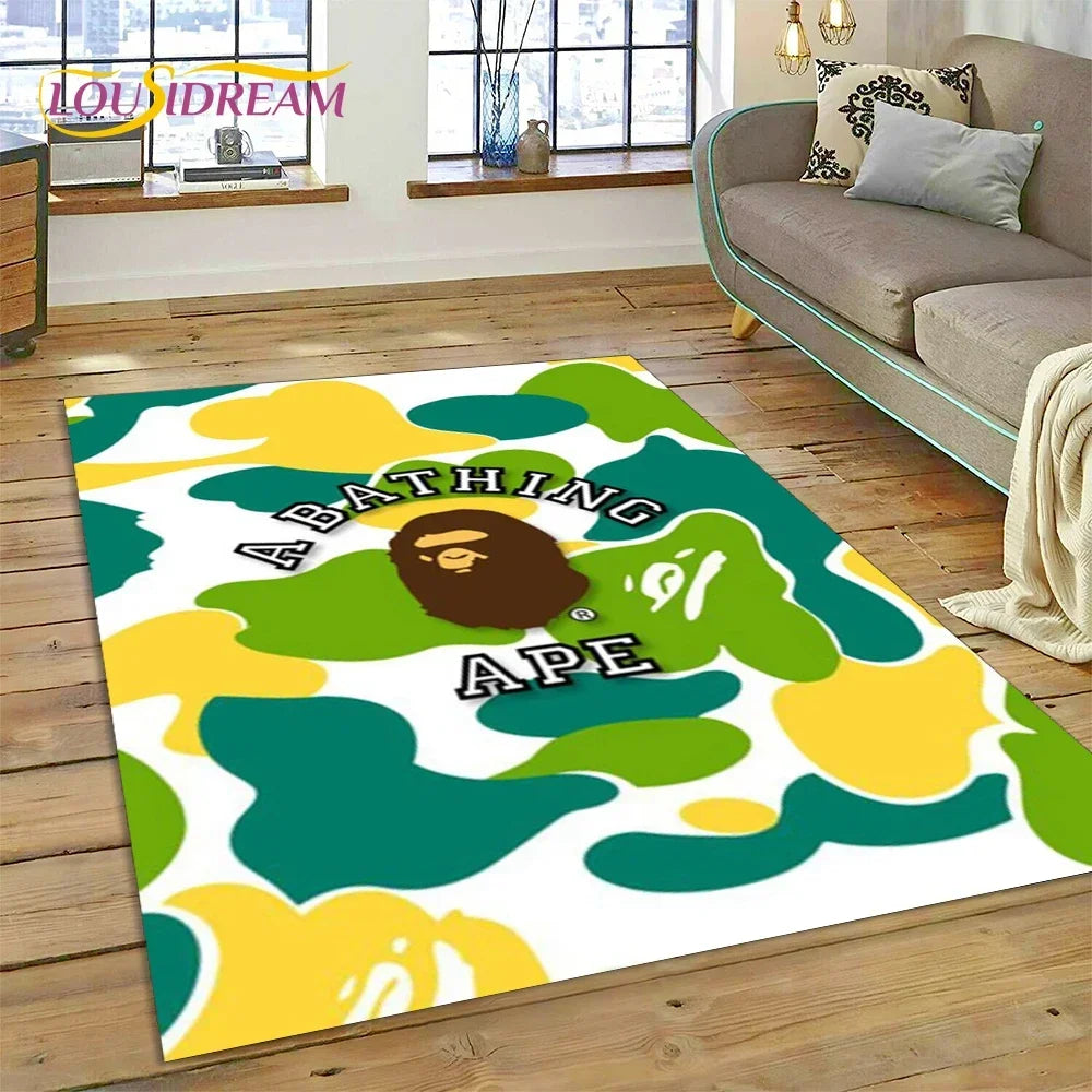 3D Printing B-BAPE Fashion Carpet Rug for Bedroom Living Room Home Sofa Decoration,Children Game Large Decor Floor Mat Gift