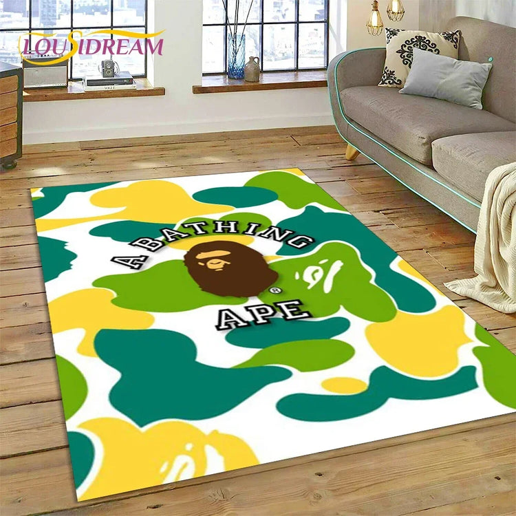 3D Printing B-BAPE Fashion Carpet Rug for Bedroom Living Room Home Sofa Decoration,Children Game Large Decor Floor Mat Gift