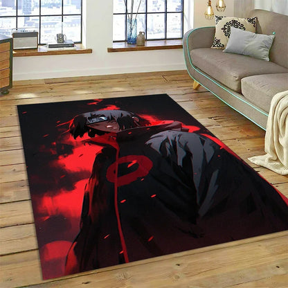 Cartoon 3D I-Itachi Japan Anime Carpet Rug for Living Room Bedroom Home Sofa Decoration,Kids Play Area Rug Non-slip Floor Mat