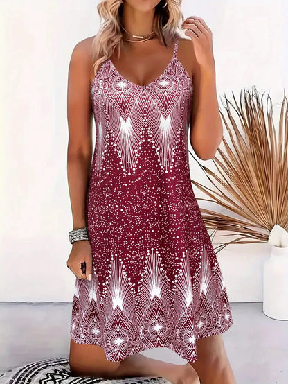 Women's Strappy Summer Dress,Simple Sleeveless Floral Sundress, Beach V-Neck Dress for summer clothes,Casual summer outfits