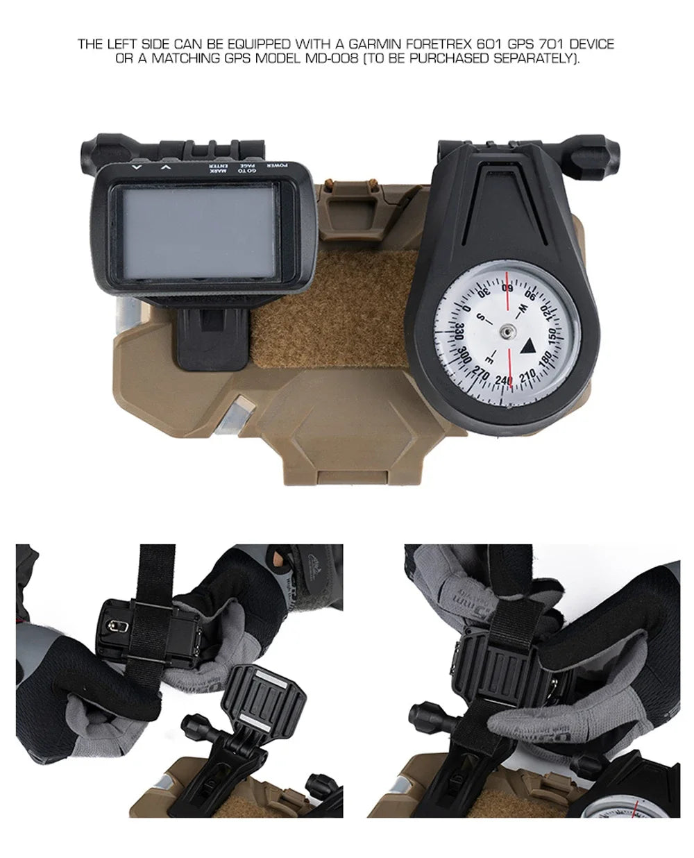 Tactical Militar Outdoor Survival Compass for MOLLE Mobile Phone Holder Navigation Board Foldable Admin Panel Hunting Vest Gear