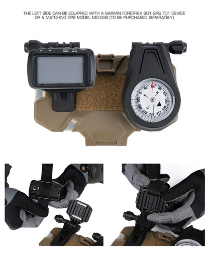 Tactical Militar Outdoor Survival Compass for MOLLE Mobile Phone Holder Navigation Board Foldable Admin Panel Hunting Vest Gear