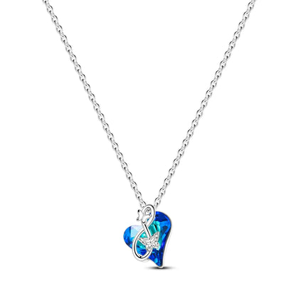 925 Sterling Silver Luminous Firefly Heart Shaped Zircon Pendant Necklace For Women Fashion Anniversary Birthday Jewelry Gifts