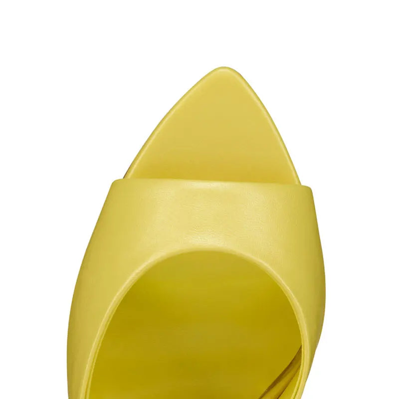 Summer New Women's Pointed Open Toothed Slim Fit High-heeled Slippers, Outdoor Sexy Sandals, Fashionable High-heeled Slippers