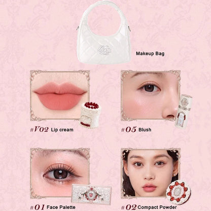 Flower Knows Strawberry Cupid Professional Makeup Set For Women Full Kit Gift Box Eyeshadow Lip Cream Blush Compact Powder Sets