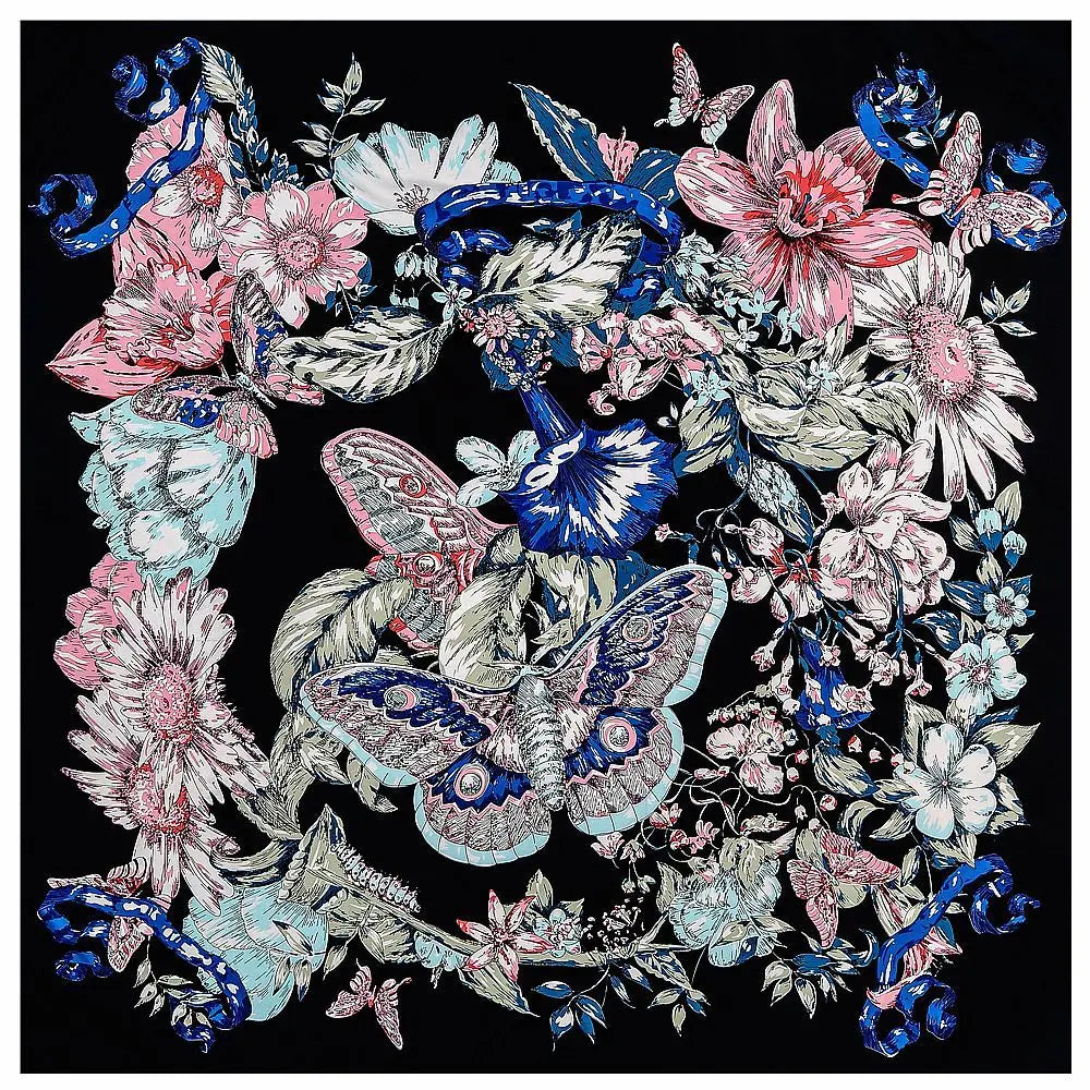 130CM Silk Scarf Women Horse Head Print Stoles Square Scarves Wraps Large Bandana Kerchief Hijabs Female Silk Foulards Sjaal