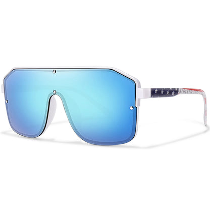 Rivet Lens Fishing Sunglasses for Men and Women Fashion Casual Oversize Goggles with UV Protection for Hiking Golf, Beach
