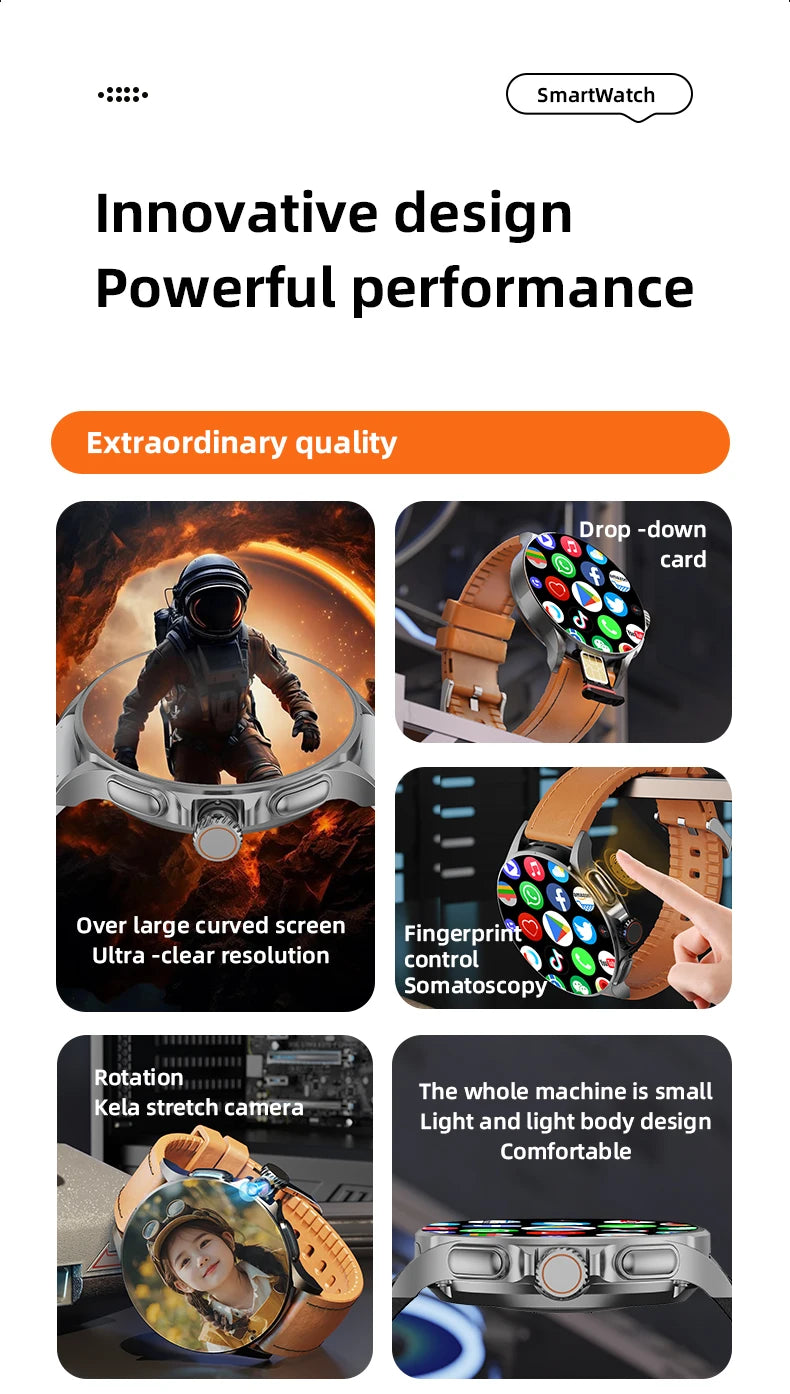 VALDUS GT200 4G Smartwatch HD Camera Man Woman Video Chat Fingerprint Control 32GB Memory WIFI GPS Step Smart Watch For Android