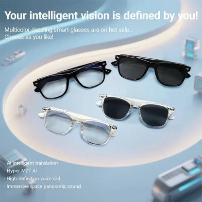 Smart Glasses AI translation 100+ Languages Make Receive Calls Music Calling Noise Reduction Light BT TWS Glasses Men Women
