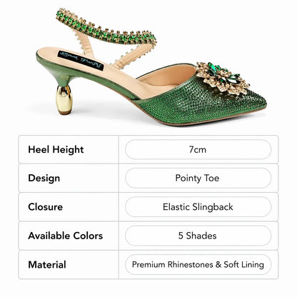 Elegant Rhinestone-Embellished Heels And Gold Mini Bag Set for Night Outfits Women's Fashion Accessory Combo