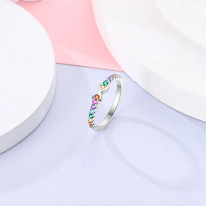 LAZA 925 Sterling Silver Colorful Rings Sparking Zirconium Bowknot Moon Sun Original Ring For Women Anniversary Wedding Gifts