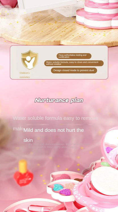 Makeup Box Rotating Opening Cosmetics Toys for Little Girls Princess Makeup Set To Enhance Creativity and Imagination