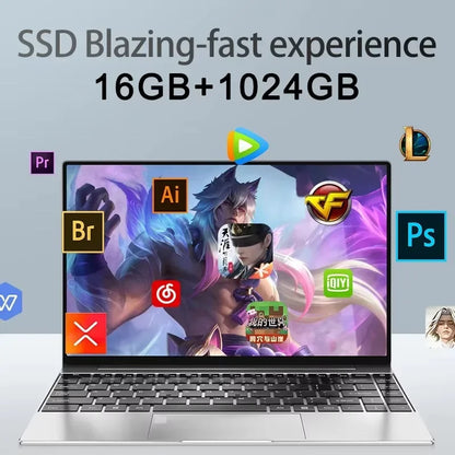 2026 14.1' Ultra Slim Laptop Intel Core I9-9900 16GB RAM 1/2TB SSD Windows 11 Fingerprint Unlock Office Game Backlight Laptop