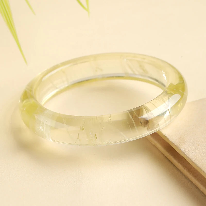 7A Natural Lemon Citrine Bangle Bracelet for Women Healing Crystal Jewelry for Wealth High Quality Luxury Jewelry Gift