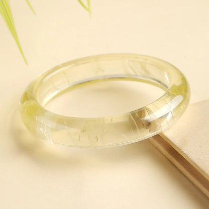 7A Natural Lemon Citrine Bangle Bracelet for Women Healing Crystal Jewelry for Wealth High Quality Luxury Jewelry Gift