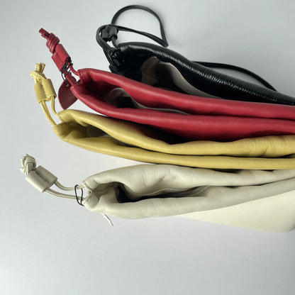 Sheepskin Drawstring Cloud Bag 2025 Summer New Design Soft Genuine Leather Handbag Shoulder Bag Fashionable Women Crossbody Bag