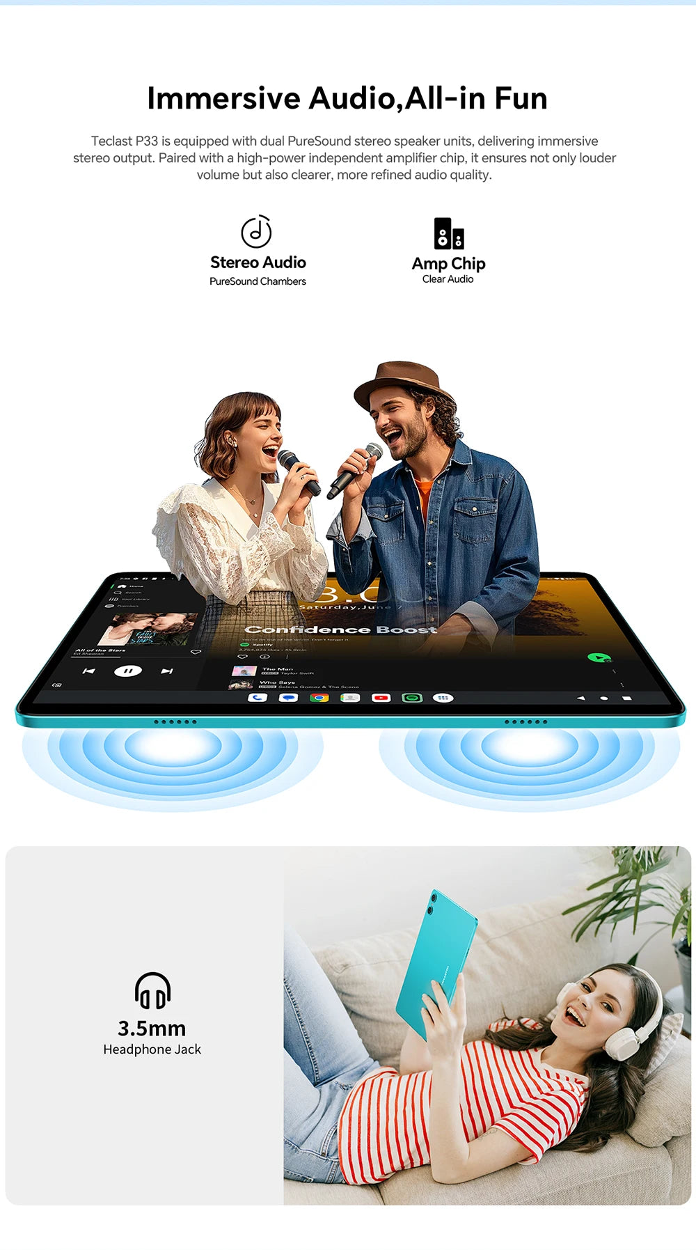 Teclast P33Case 10.1" Tablet Android 15 9GB(3+6GB) RAM 64GB ROM Allwinner A333 P33 Case/Keyboard/Mouse/Stylus/Headphone 6000mAh