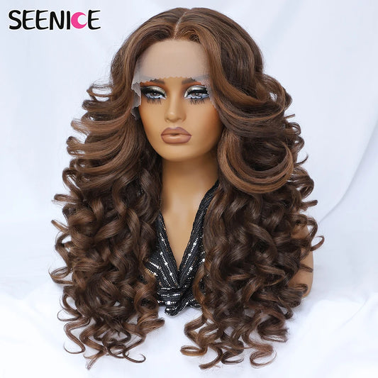 24Inch Latisha Synthetic Lace Front Wigs For Women Curly Afro Lace Wigs Black Blonde Orange 13X4.5X1 Cosplay Hair Daily Use
