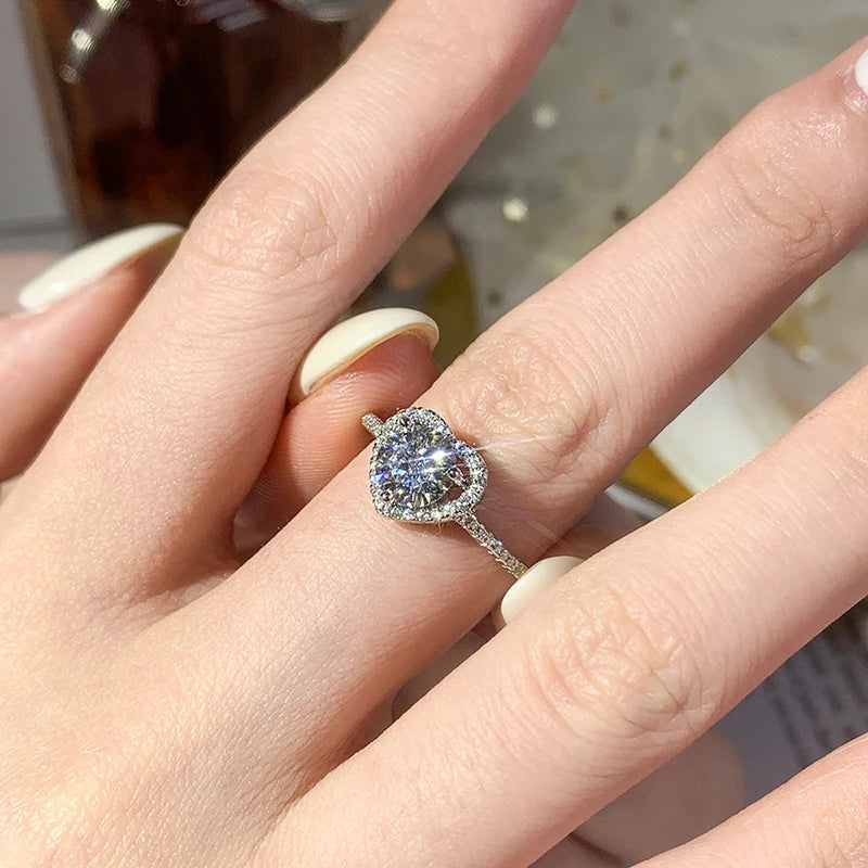 Moissanite Women's Ring Real 925 Sterling Silver D Color Shining Ring With Certificate Proposal Luxury Jewelry Gift