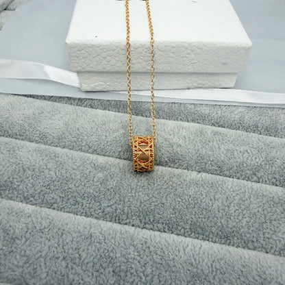2026 Trends 925 silver Tengge Pattern Hollow Necklace For Ladies, Luxury Fashion Jewelry For Woman, Date Party Accessories