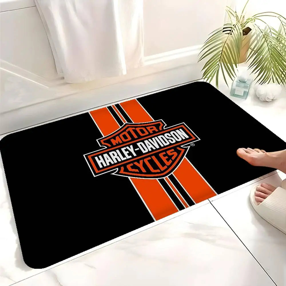 Motorcycle H-Harley D-Davidson Door Mat Kids Room Bedroom Decoration Balcony Anti-Slip Doormat Living Room Doormat Area Rug