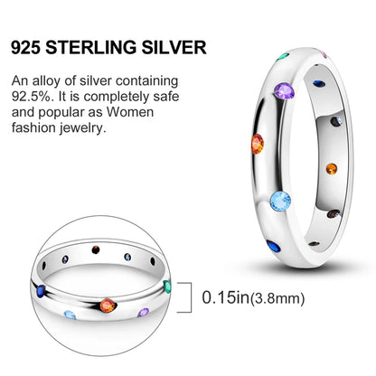 Original 925 Sterling Silver Ring Colorful Diamonds Cubic Zircon Finger Ring For Women Jewelry Wedding Engagement Birthday Gift