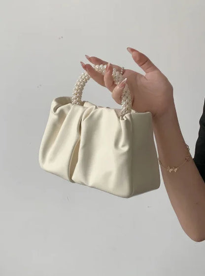 Fashion Pearl Handle for Wedding Dinner Women Clutch Purse Luxury Handbag Ladies Square Shoulder Bags Female Small Messenger Bag