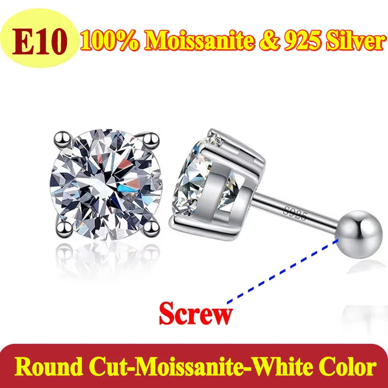 Luxury 0.5-3 Carats Marquise Heart Pear Moissanite Women Diamond Earring Stud 925 Sterling Silver Earrings for Women Jewelry New