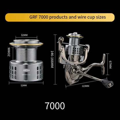 2026 New Spinning Fishing Reel All Metal 5.2:1 Speed ratio Max Drag 15KG Left/Right Interchangeable Suitable Any Body of Water