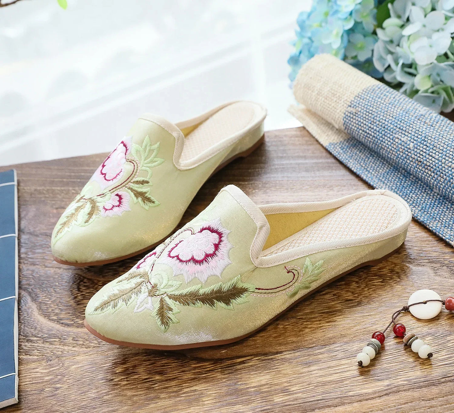 Chinese Style Summer Harajuku Slippers Women Shoes for Women Fashion Casual Vintage Embroidery Ethnic Style Streetwear