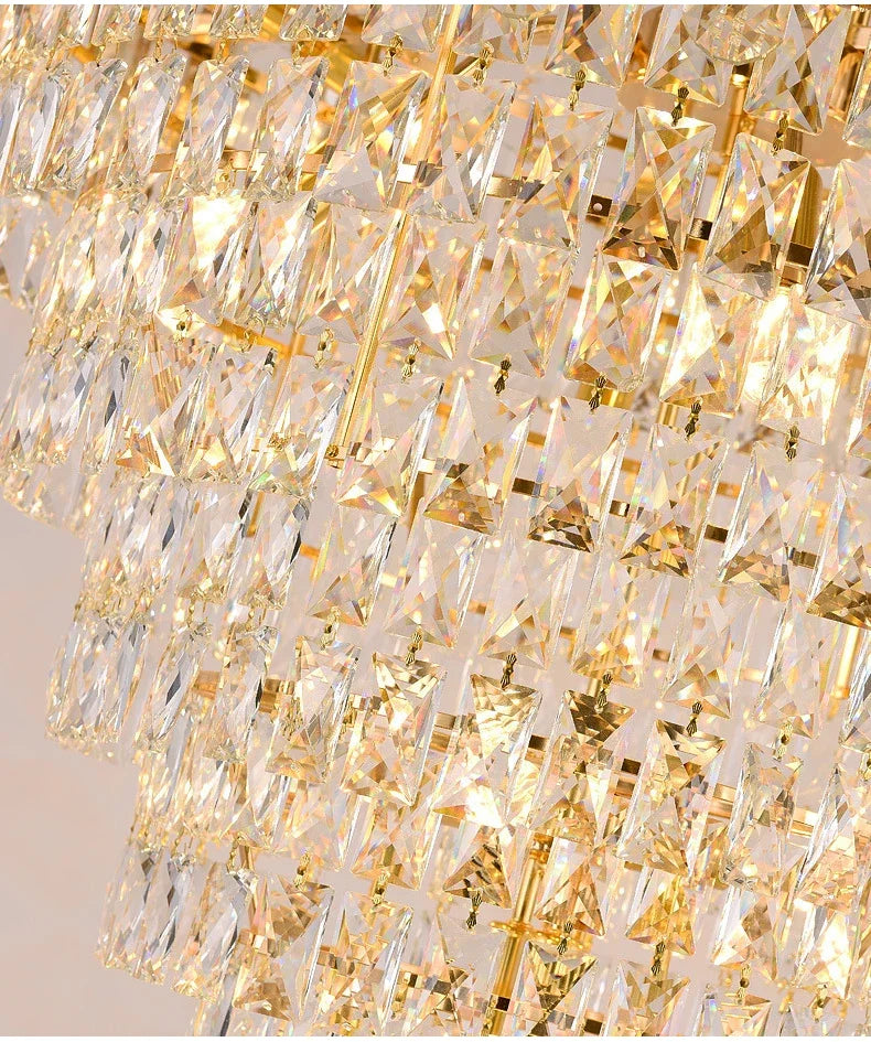 Luxury Crystal Chandeliers Home Villa Duplex  Attic Living Room Lighting Loft Decoration Indoor Pendant Lights Fixtures