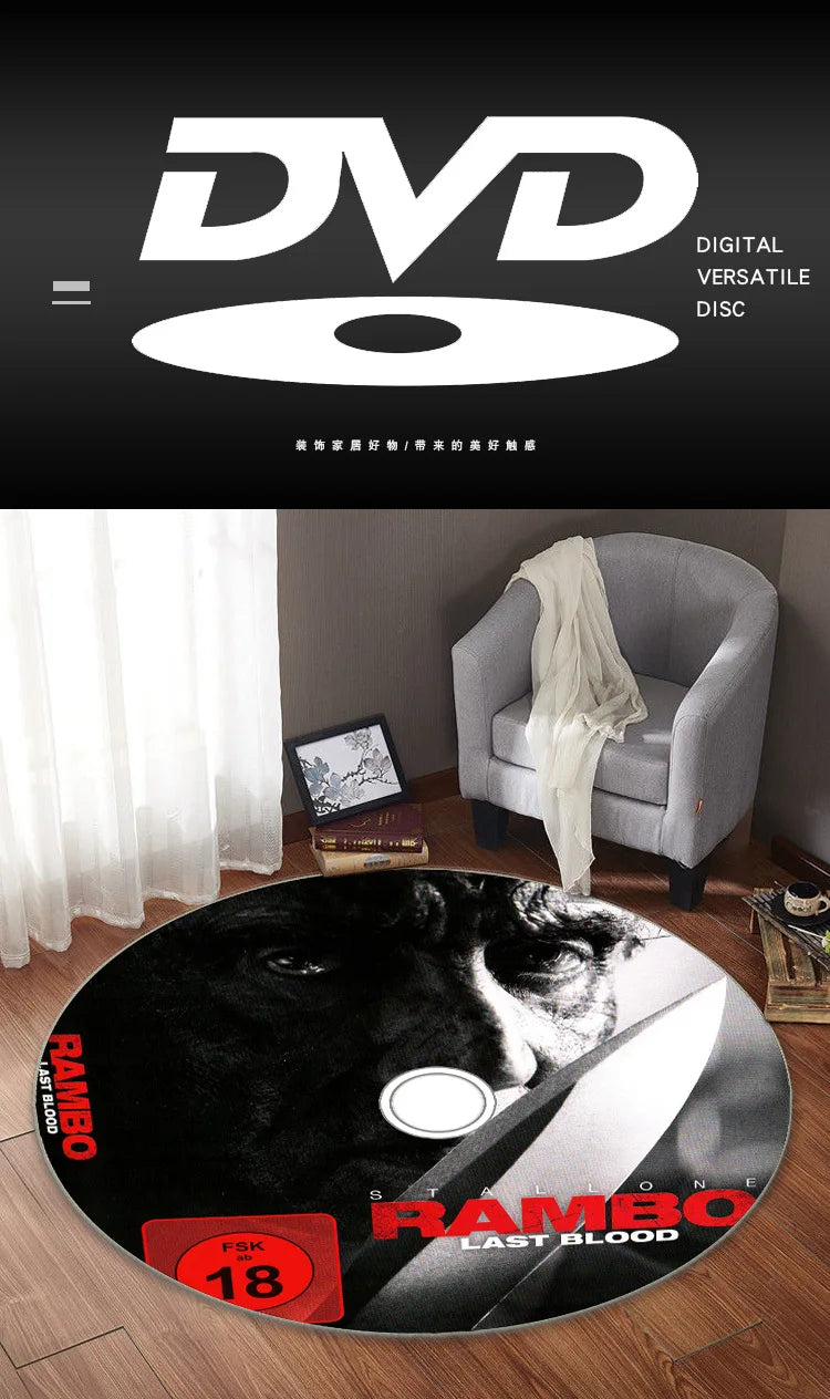 Game CD Rug Round Mat Circle Carpet Bath Mat Black Mat Home Decoration Rugs for Kitchen Carpets for Living Room custom carpet