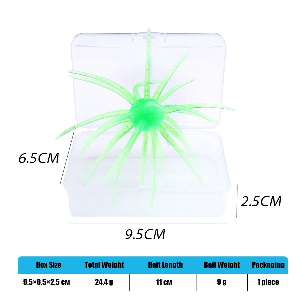 TREHOOK TPE Sea Urchin Soft Fishing Lure 9cm 4g 11cm 9g Silicone Bait for Bream Bass Pike Tilapia Winter Fishing