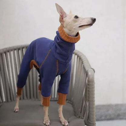 Soft Turtleneck Dog Jumpsuit Spring Autumn Stretch Warm Onesie Pajamas Whippets Greyhound Breeds Clothes for Medium Large Dogs