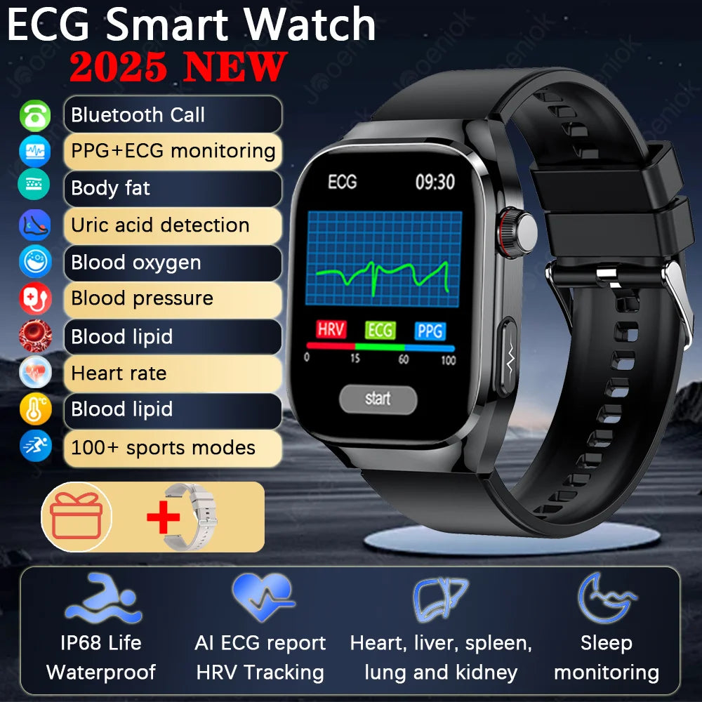 TK16 Smart Watch Men 2.04 Inch Amoled Bluetooth Call AI Voice ECG Health Monitoring SOS Sports Fitness Tracker Women Smartwatch