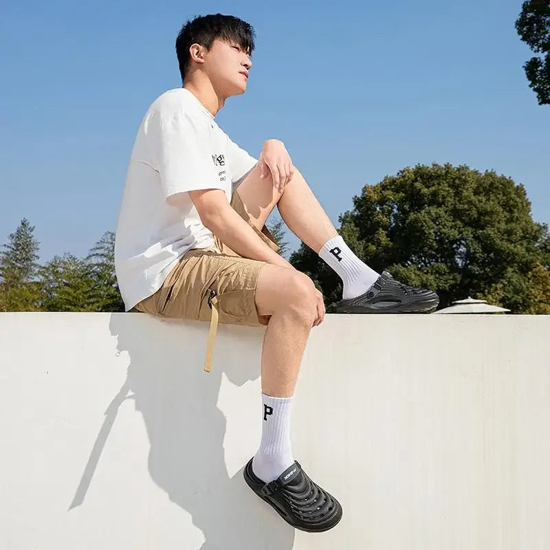 Fashion 2026 Mix Color Men's Comfortable Thick Platform Clogs Summer Beach Outside Couple Slippers Soft Sole EVA Sandals Slides