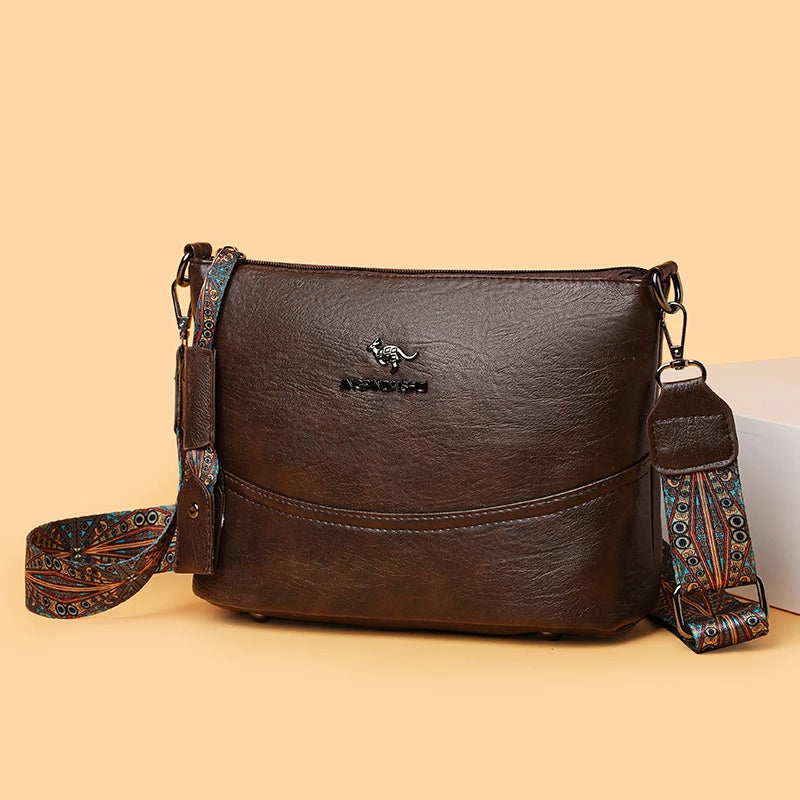 Solid Color Luxury Designer High Quality Leather Women's Handbag Purses Multifunctional Ladies Shoulder Messenger Bags Sac Femme