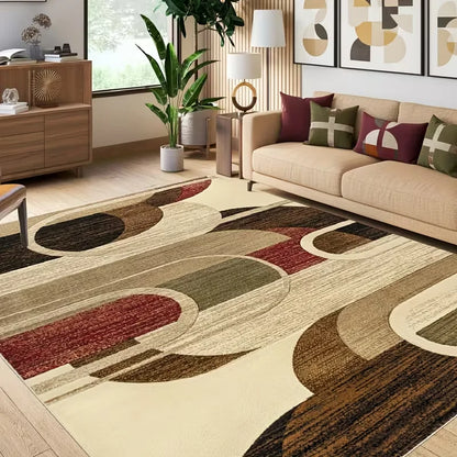 Simple Geometric Carpet with Retro Style and Perfect for High Flow Areas Such As Living Rooms Bedrooms Kitchens Etc Mats