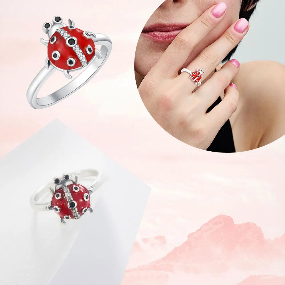 New Original Cartoon Animal Ring S925 Sterling Silver Rings Fashion Elegant Jewelry Romantic Gift For Woman Fine Butterfly Ring
