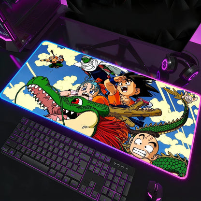 Anime D-DRAGON B-BALL Mouse Pad RGB LED Non-slip Desk Mat Rubber Gaming Accessories Large XXL Computer Office Keyboard Carpet