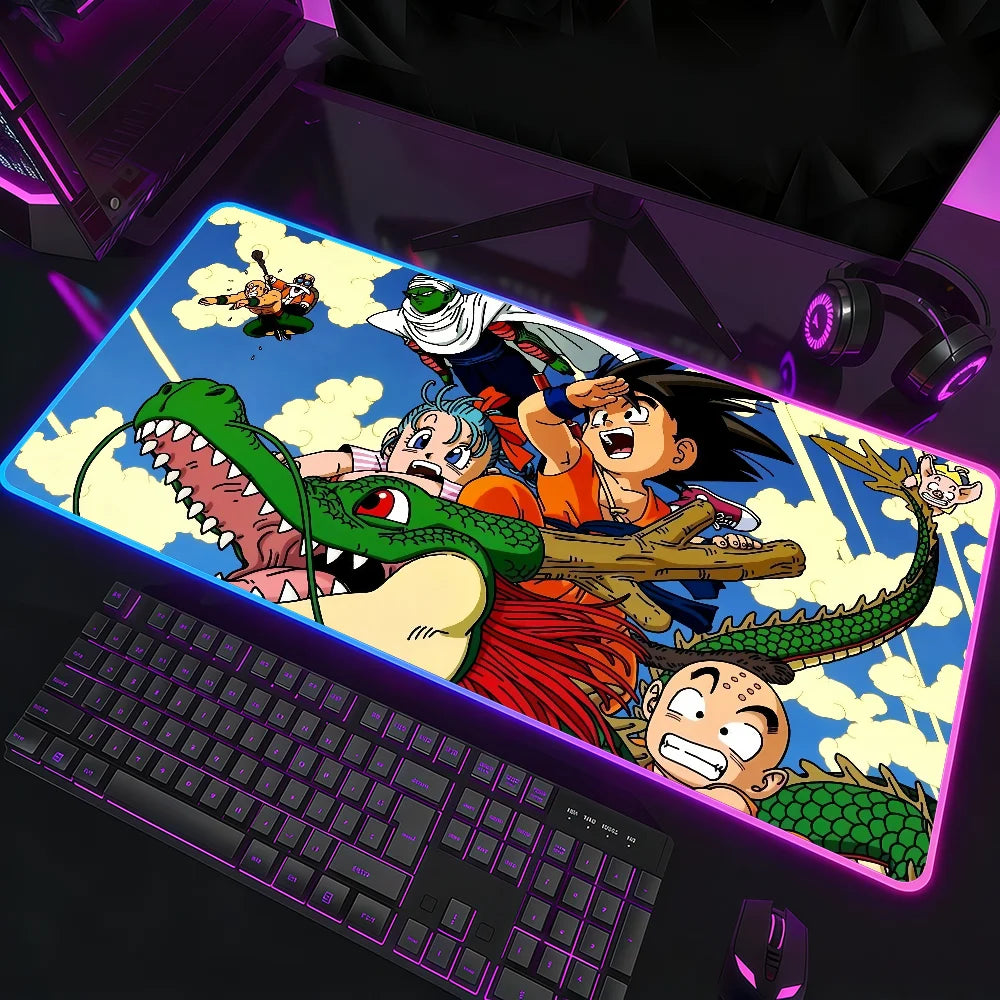 Anime D-DRAGON B-BALL Mouse Pad RGB LED Non-slip Desk Mat Rubber Gaming Accessories Large XXL Computer Office Keyboard Carpet