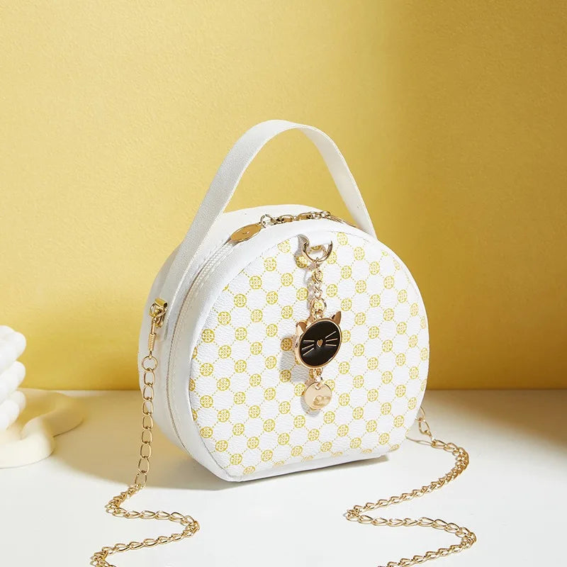 Circular Designer Fashion Women Shoulder Bag Leather Women's Messenger Crossbody Bags Ladies Purse Female Round Bolsa Handbag