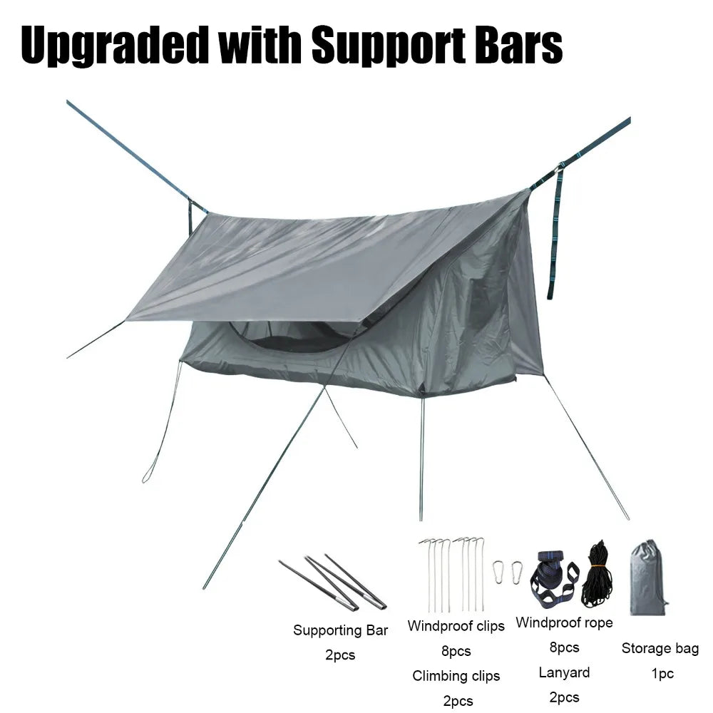 200x80cm Mosquito Net Hammock Sunshade Canopy Rainproof Outdoor Camping Shelter with Mosquito Net Portable Swing Hammock