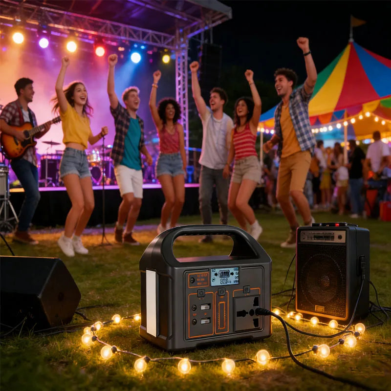 Portable Solar Power Station 500W 460Wh 300W, LiFePO4 Battery 220V EU Outdoor, BMS Storage System, Power Bank and UPS Function