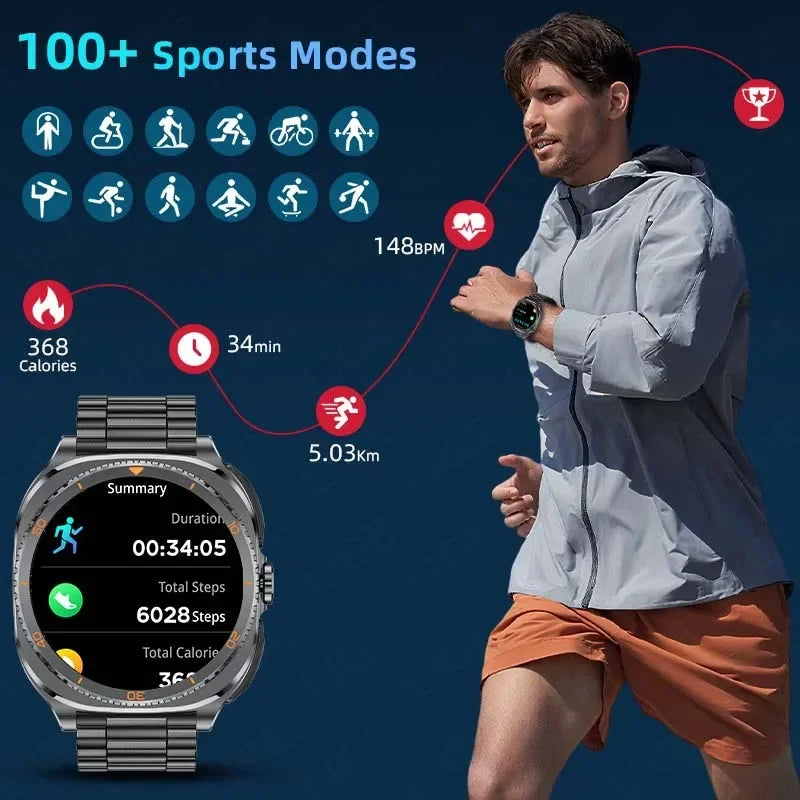 New 2026 TWS 2-in-1 Wireless Headset Smart Watch 7 Ultra AMOLED HD Screen Smartwatch with Earbuds Bluetooth Call Sports Watches