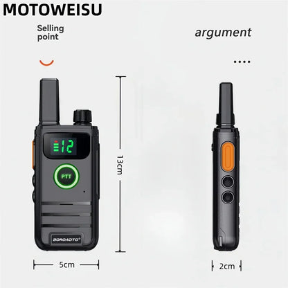 2026 New 2 Pcs Mini PMR446 Walkie Talkies 16CH Portable Two-Way Radio with LCD Display PTT Handheld Radio for Hunting Cafe Hotel